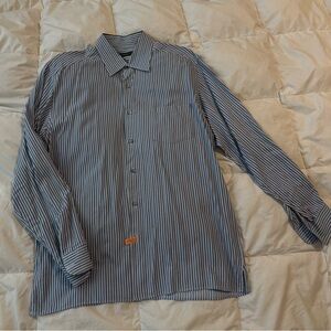 Ermenegildo Zegna Blue Casual Button Down Shirt with Classic Design